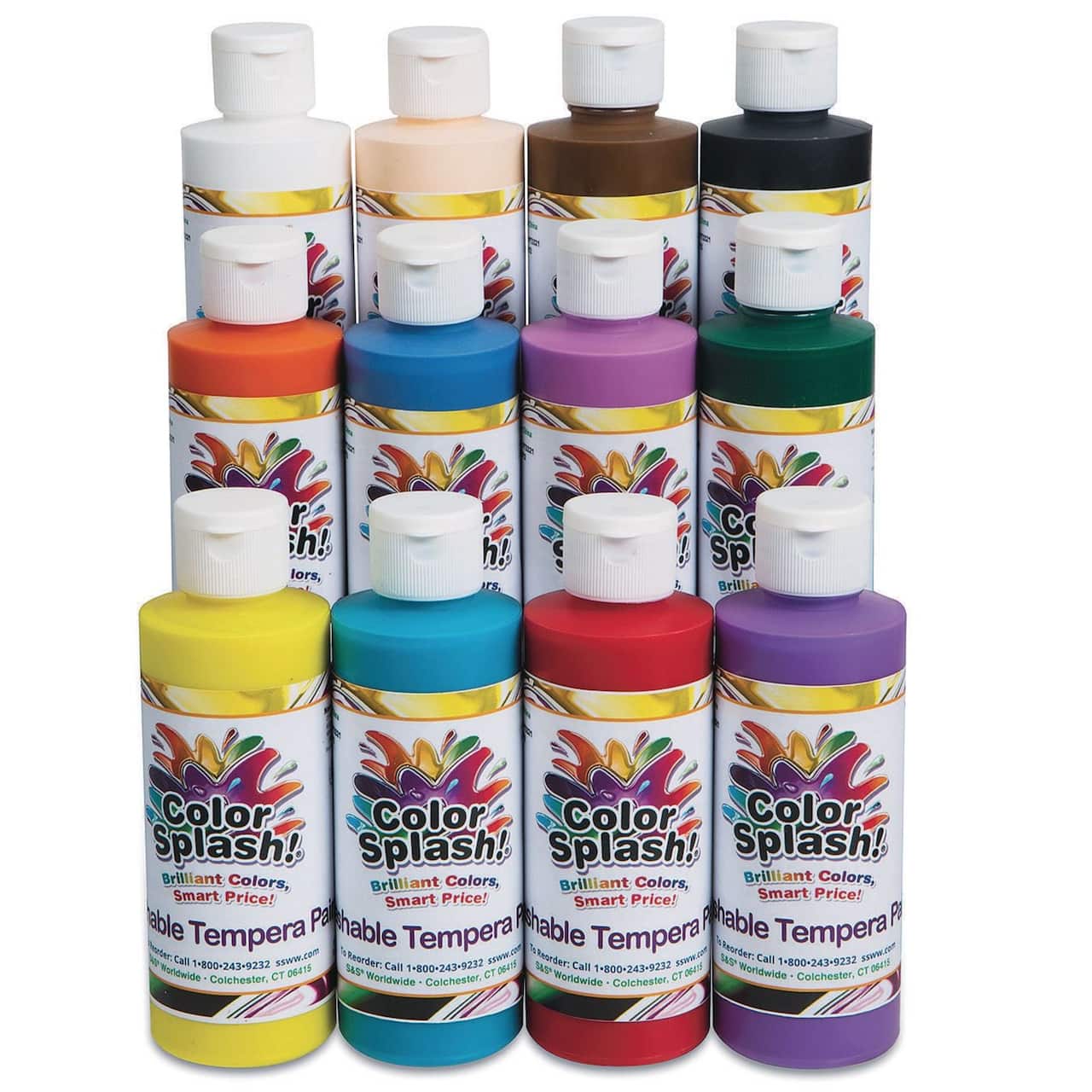 Color Splash!® Washable 12 Color Tempera Paint Set